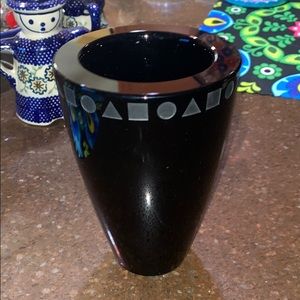 Art Sasaki Black Art Deco Glass Designer Vase